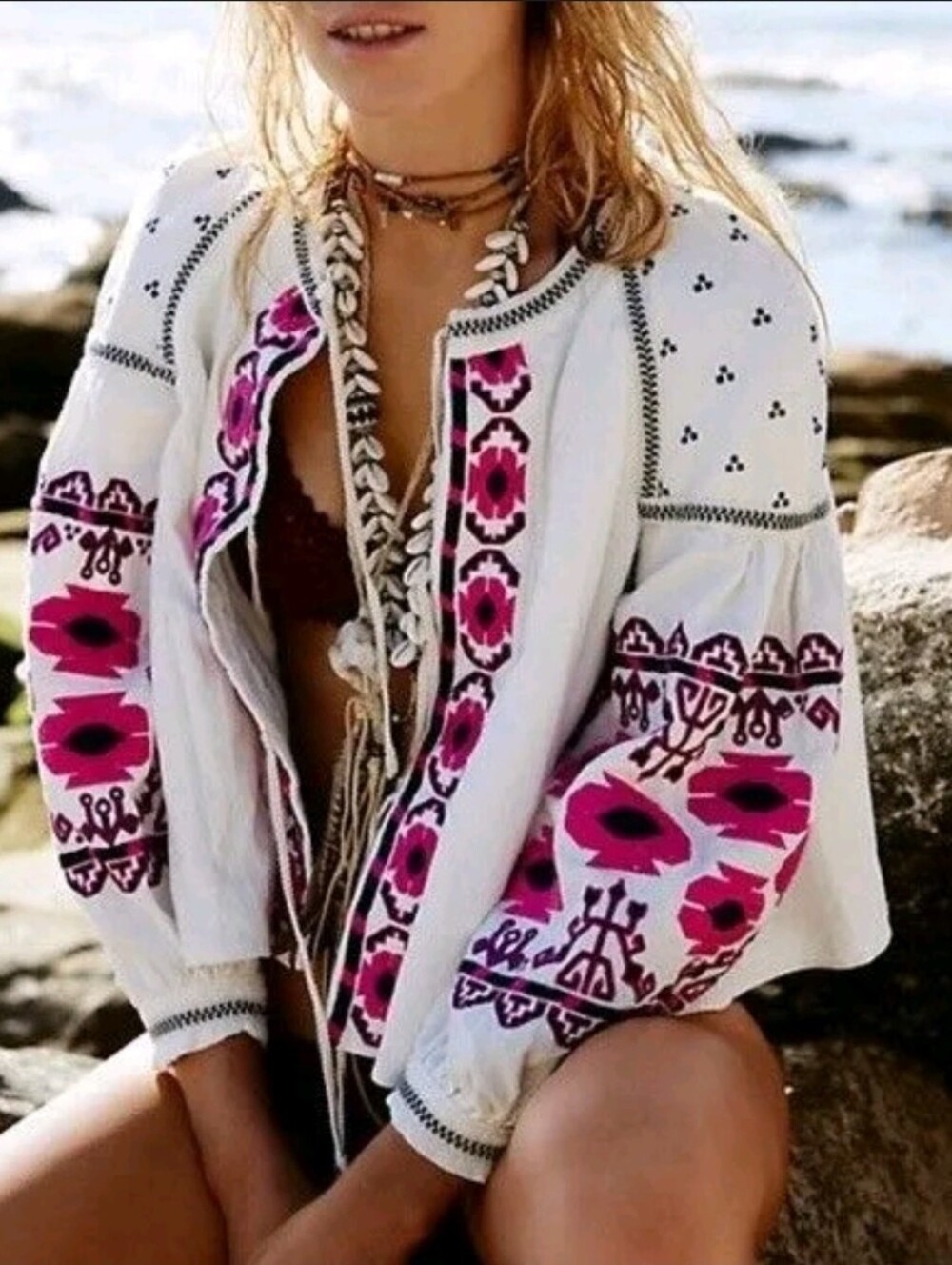 Free People Embroideted Jacket Size XS